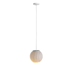 Suspension, Mei, blanc, abat-jour A, structure blanche, Ø18cm, H16,5cm - Carpyen
