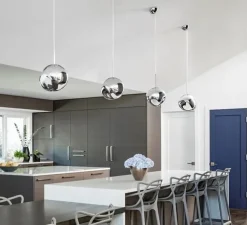 Suspension, Melt Mini, chrome argent, LED, dim, 3000k, 800 lm, Ø28cm, H27cm - Tom Dixon