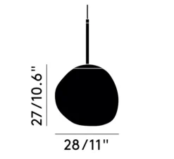 Suspension, Melt Mini, chrome argent, LED, dim, 3000k, 800 lm, Ø28cm, H27cm - Tom Dixon