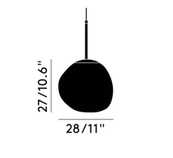 Suspension*Tom Dixon Suspension, Melt Mini, , LED, 3000K, 800lm, Ø28cm, H27cm - fumé