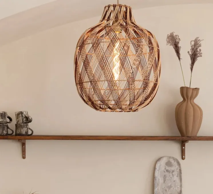 Suspension, Mendoza L, naturel et burgundy, Ø40cm, H53cm - Good&Mojo