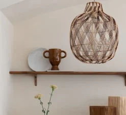 Suspension, Mendoza L, naturel et burgundy, Ø40cm, H53cm - Good&Mojo