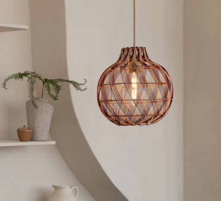 Suspension, Mendoza S, naturel et burgundy, Ø35cm, H33cm - Good&Mojo