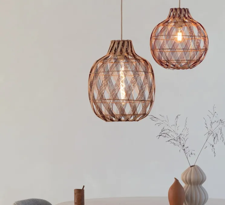 Suspension, Mendoza S, naturel et burgundy, Ø35cm, H33cm - Good&Mojo