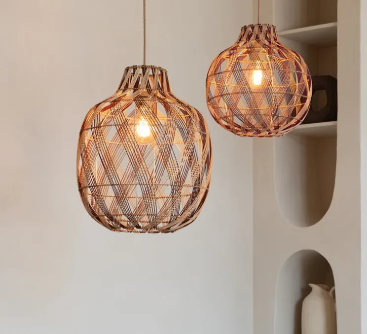 Suspension, Mendoza S, naturel et burgundy, Ø35cm, H33cm - Good&Mojo