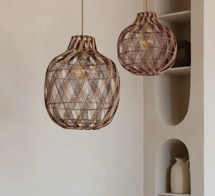 Suspension, Mendoza S, naturel et burgundy, Ø35cm, H33cm - Good&Mojo