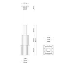 Suspension*Ferroluce Suspension, Metra C2830, , L22cm, H66cm - rouge, blanc, jaune