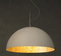 Suspension*In-es.artdesign Suspension, Mezza Luna 2, , Ø120cm, H60,5cm - blanc (intérieur or)