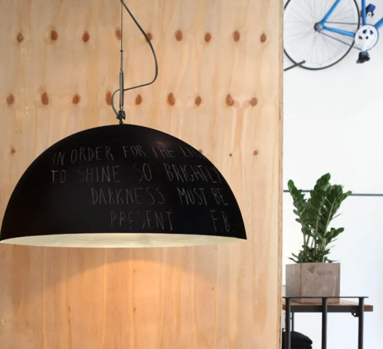 Suspension*In-es.artdesign Suspension, Mezza Luna 1 lavagna, , ø70cm, H30cm - noir et blanc