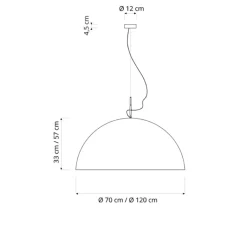 Suspension*In-es.artdesign Suspension, Mezza Luna 1 lavagna, , ø70cm, H30cm - noir et blanc