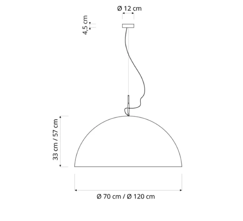 Suspension*In-es.artdesign Suspension, Mezza Luna 1 lavagna, , ø70cm, H30cm - noir et blanc
