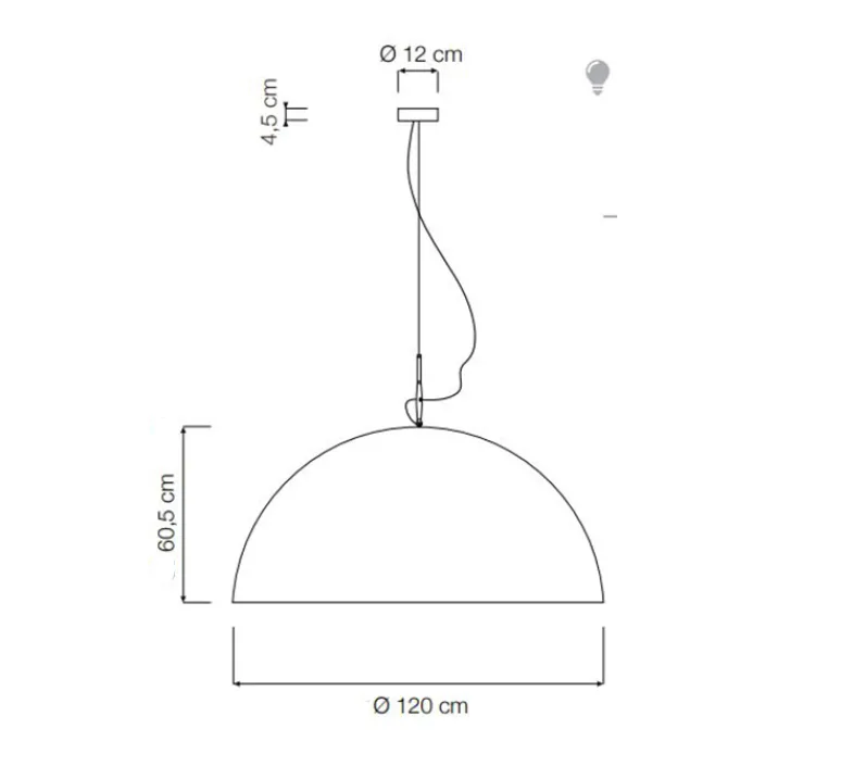Suspension*In-es.artdesign Suspension, Mezza Luna 2, , Ø120cm, H60,5cm - noir (intérieur or)