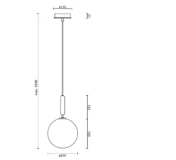 Suspension*Nuura Suspension, Miira 1 large, laiton, globe opalin, Ø20cm, H35,3cm - laiton, blanc opalin