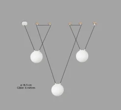 Suspension*Faro Suspension, Mine Space 3L, , LED, Ø18,5cm, H18,5cm - blanc