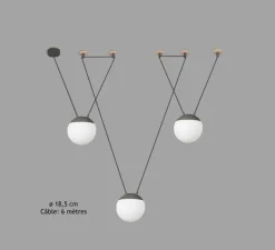 Suspension*Faro Suspension, Mine Space 3L, , LED, Ø18,5cm, H18,5cm - gris