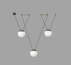 Suspension*Faro Suspension, Mine Space 3L, , LED, Ø18,5cm, H18,5cm - gris