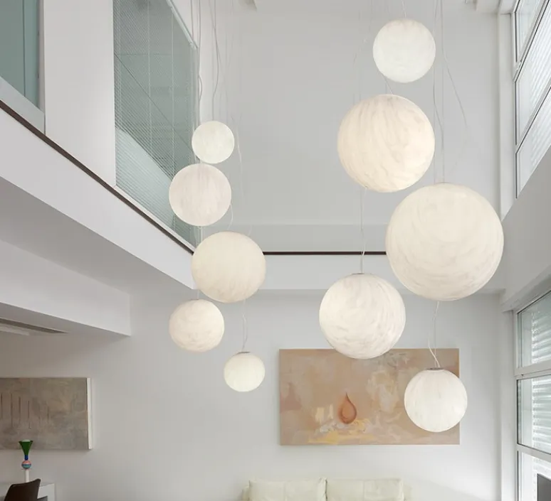 Suspension*Slide Suspension, Mineral, , Ø30cm - blanc, gris