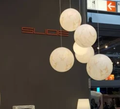 Suspension, Mineral, blanc, rouge, Ø50cm - Slide