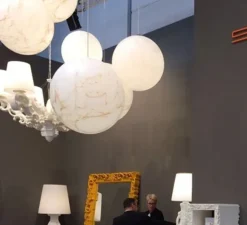 Suspension, Mineral, blanc, rouge, Ø50cm - Slide