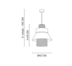 Suspension*Market Set Suspension, Mini Singapour GM, , amande, Ø30cm, H32cm - anthracite