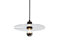Suspension*Wever&Ducré Suspension, Mirro suspended 1.0, , Ø30cm, H8,8cm - noir mat, aluminium brillant