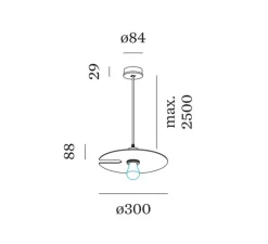Suspension*Wever&Ducré Suspension, Mirro suspended 1.0, , Ø30cm, H8,8cm - noir mat, chrome