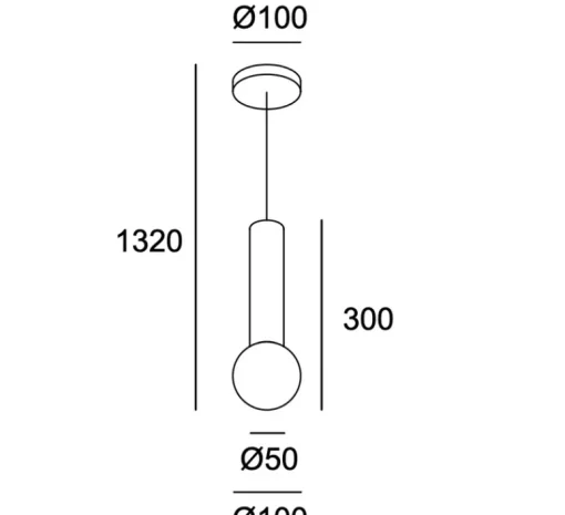 Suspension*LEDS C4 Suspension, Mist, , IP44, Ø10cm, H30cm - chrome