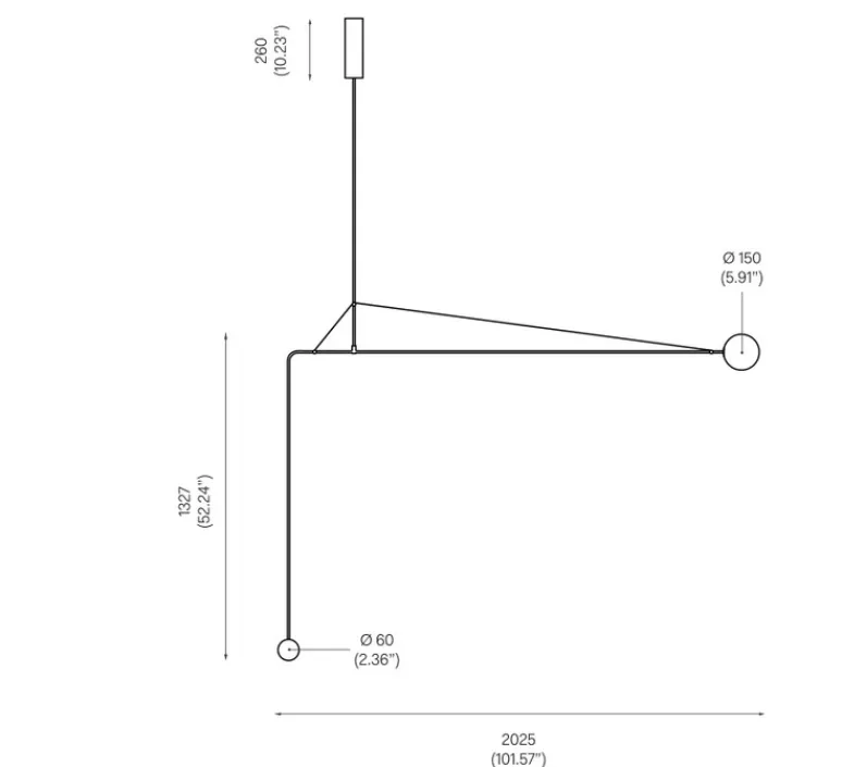 Lampe|Suspension*Anastassiades Studio Suspension, Mobile Chandelier 4, , LED, dim, 2700K, 800 lm, L202,5cm, H132,7cm - noir