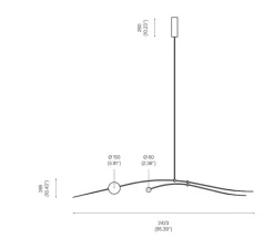 Suspension, Mobile Chandelier 16, noir, LED, dim, 2700K, 800-350 lm, L242,3cm, H26,5cm - Anastassiades Studio