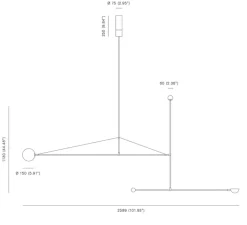 Suspension*Anastassiades Studio Suspension, Mobile Chandelier 1, , LED, dim, 2700K, 800-350 lm, L258,9cm, H113cm - noir