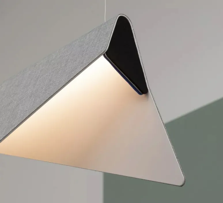 Suspension*DesignHeure Suspension, Mobula Grande, blanc, tissus argenté, feutrine noire/bleu roi, L21cm, H28cm - blanc argenté et bleu roi