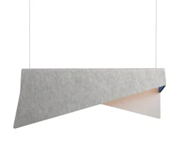 Suspension*DesignHeure Suspension, Mobula Grande, blanc, tissus argenté, feutrine noire/bleu roi, L21cm, H28cm - blanc argenté et bleu roi