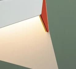 Suspension, Mobula Petite, blanc, feutrine jaune/orange, LED, 3000K, lm, L17cm, H22cm - DesignHeure