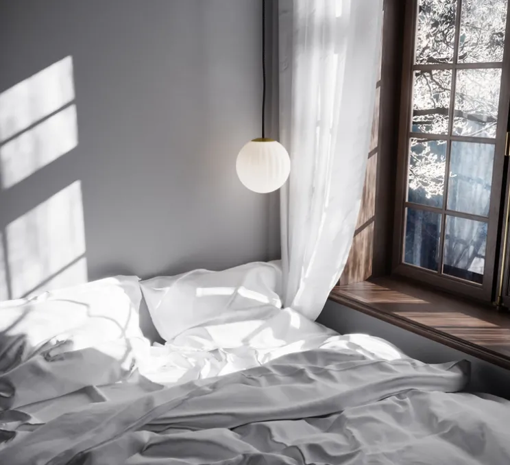 Suspension, MODECO, blanc, câble noir , Ø20cm, H24cm - Nordic Tales