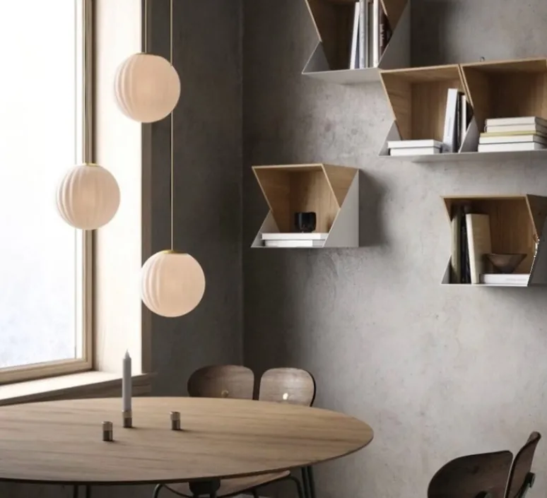 Suspension*Nordic Tales Suspension, MODECO, , laiton, câble crema, Ø20cm, H24cm - blanc