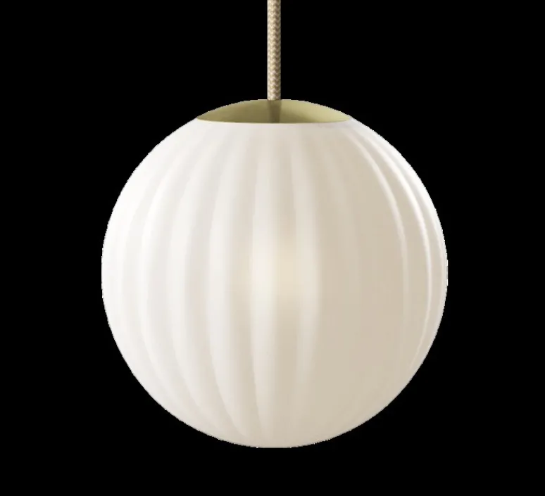 Suspension*Nordic Tales Suspension, MODECO, , laiton, câble crema, Ø20cm, H24cm - blanc