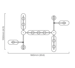 Suspension, Modulo Grid 11, laiton, LED, 2700K, L166,5cm, H10cm - CTO lighting