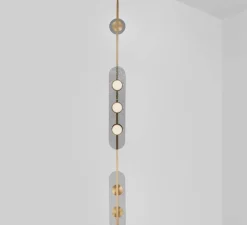 Suspension, Modulo Vertical, laiton, LED, 2700K, L16cm, H170cm - CTO lighting