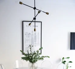 Suspension*House Doctor Suspension, Molecular, , H78cm, Ø68cm - noir, laiton