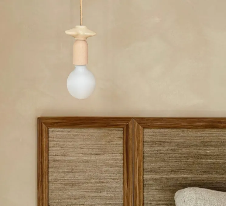 Suspension, Mona I, beige, avec 1 fleur beige, Ø10cm, H14cm - Carré Coco