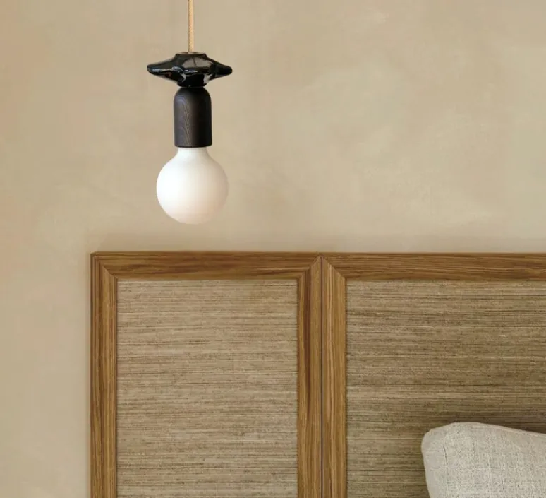 Suspension*Carré Coco Suspension, Mona I, , Ø10cm, H14cm - brun, avec 1 fleur brune