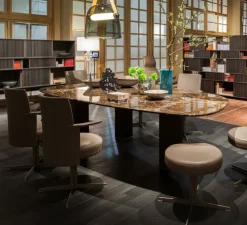 Suspension, Mona Large, noir, cuir naturel, LED, Ø38cm, H38cm - BROKIS