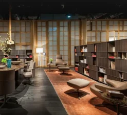 Suspension, Mona Large, noir, cuir naturel, LED, Ø38cm, H38cm - BROKIS