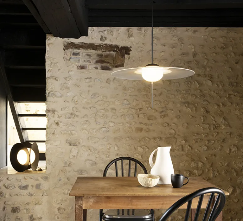 Suspension*DCW éditions Paris Suspension, Mono L500, , LED, dim, 2700K, 1300 lm, Ø50cm, H48,4cm - blanc