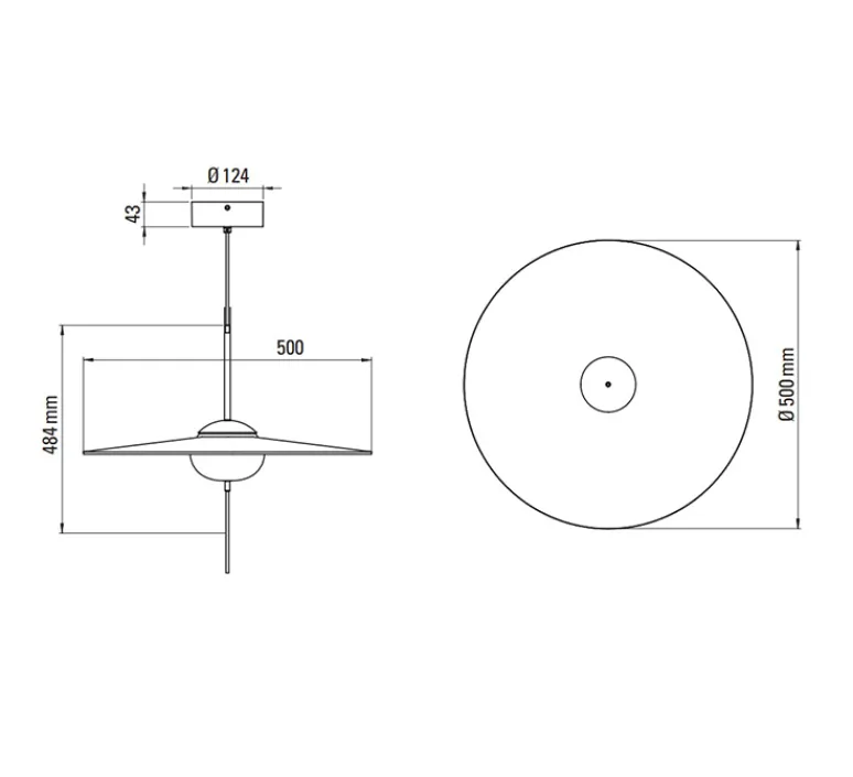 Suspension*DCW éditions Paris Suspension, Mono L500, , LED, dim, 2700K, 1300 lm, Ø50cm, H48,4cm - blanc