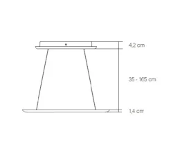 Suspension*GRAU Suspension monte et baisse, Flying , , LED, dim, 3500K, 4800 lm, Ø58cm, H1,4cm - noir