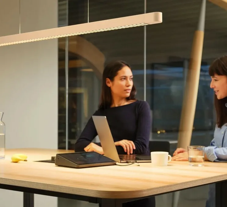 Suspension monte et baisse, Team, sable, LED, dim, 4000K, 10700 lm, L137cm, H4cm - GRAU