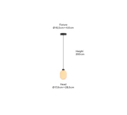 Suspension*GRAU Suspension monte et baisse, Sun, , LED, dim, 2700K, 815 lm, Ø17,6cm, H28,5cm - noir mat