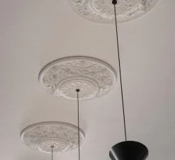 Suspension*Karman Suspension, Moonbloom 2B, blanc & noir, rosace 40cm, LED, dim, 3000k, 2728 lm, Ø11cm, H107cm - blanc & noir