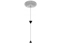 Suspension*Karman Suspension, Moonbloom 2B, blanc & noir, rosace 40cm, LED, dim, 3000k, 2728 lm, Ø11cm, H107cm - blanc & noir
